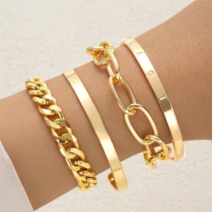 18K Gold-Plated 'Love' Cuff Set