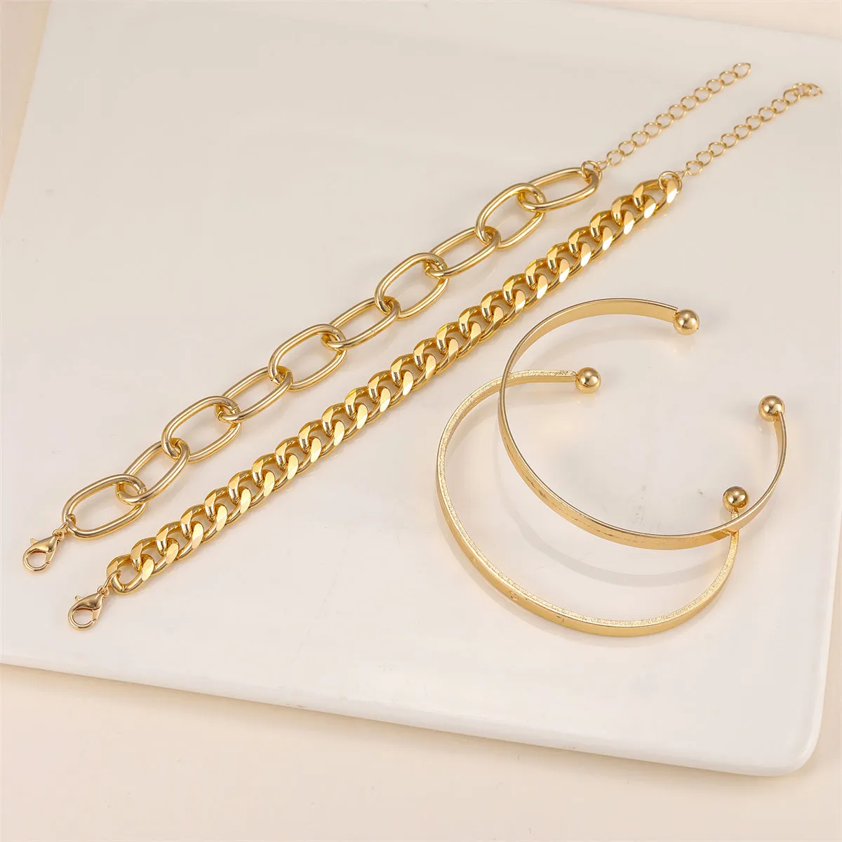 18K Gold-Plated 'Love' Cuff Set