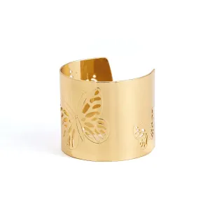 18K Gold-Plated Openwork Butterfly Cuff