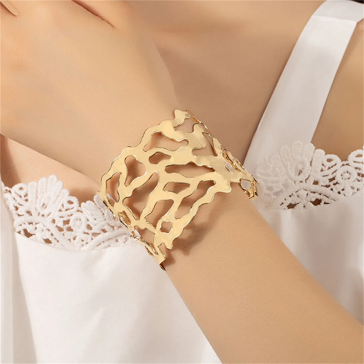 18K Gold-Plated Openwork Cuff