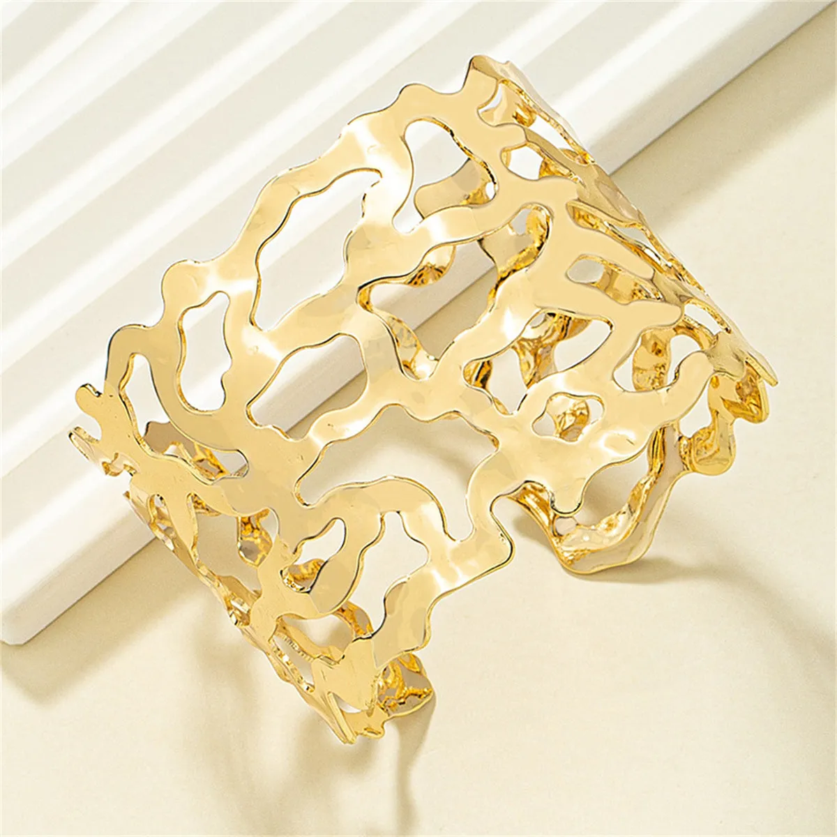 18K Gold-Plated Openwork Cuff
