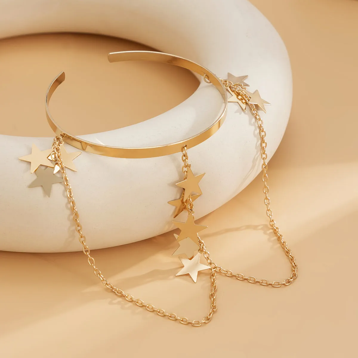 18K Gold-Plated Star-Tassel Arm Cuff
