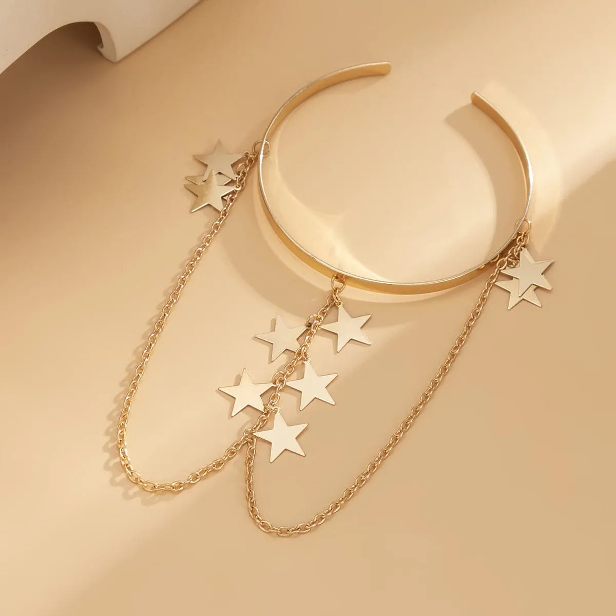 18K Gold-Plated Star-Tassel Arm Cuff