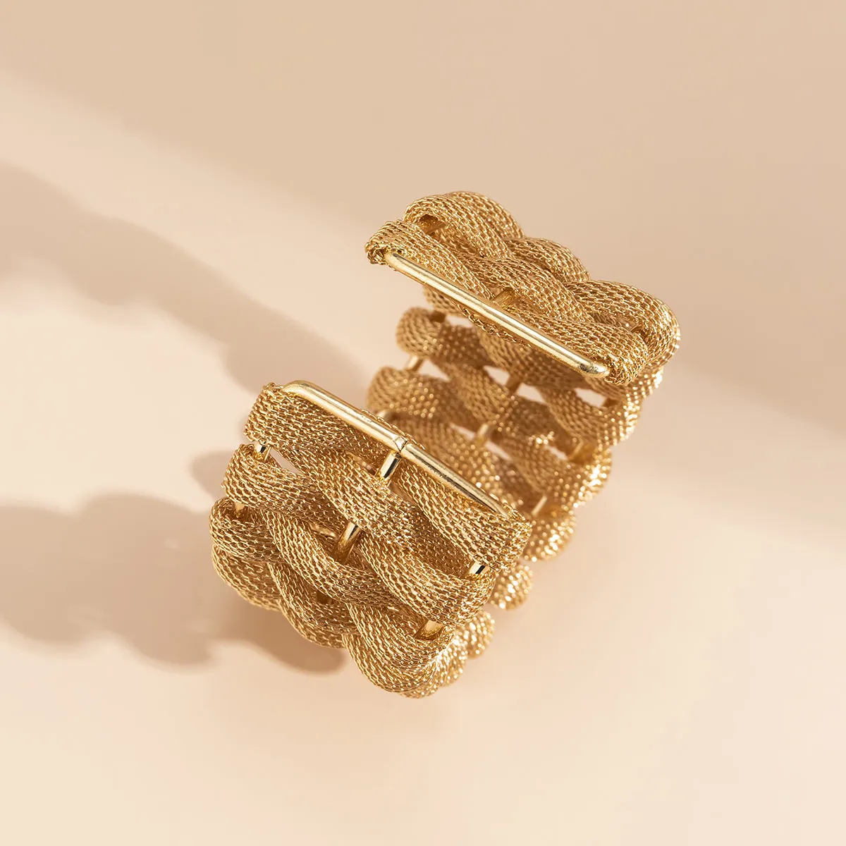 18K Gold-Plated Web Woven Cuff