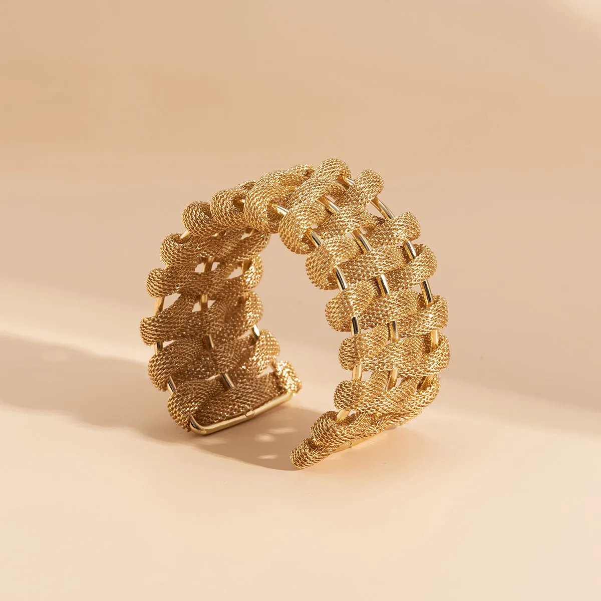 18K Gold-Plated Web Woven Cuff