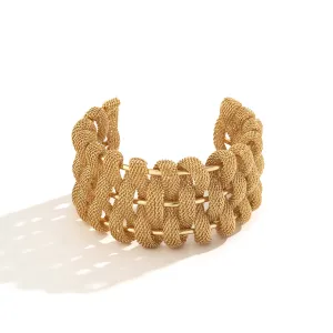 18K Gold-Plated Web Woven Cuff