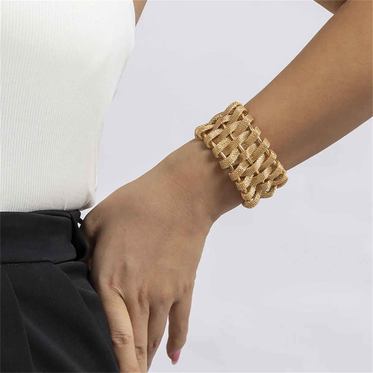 18K Gold-Plated Web Woven Cuff