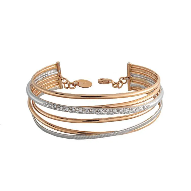 18k Rose Gold Diamond Cuff Bracelet