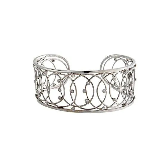18k White Gold Diamond Cuff Bracelet