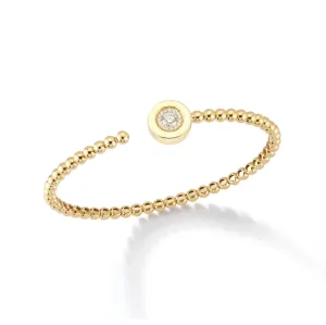 18k Yellow Gold Diamond Cuff Bracelet