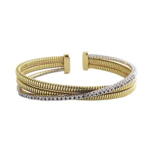 18k Yellow Gold Diamond Cuff Bracelet