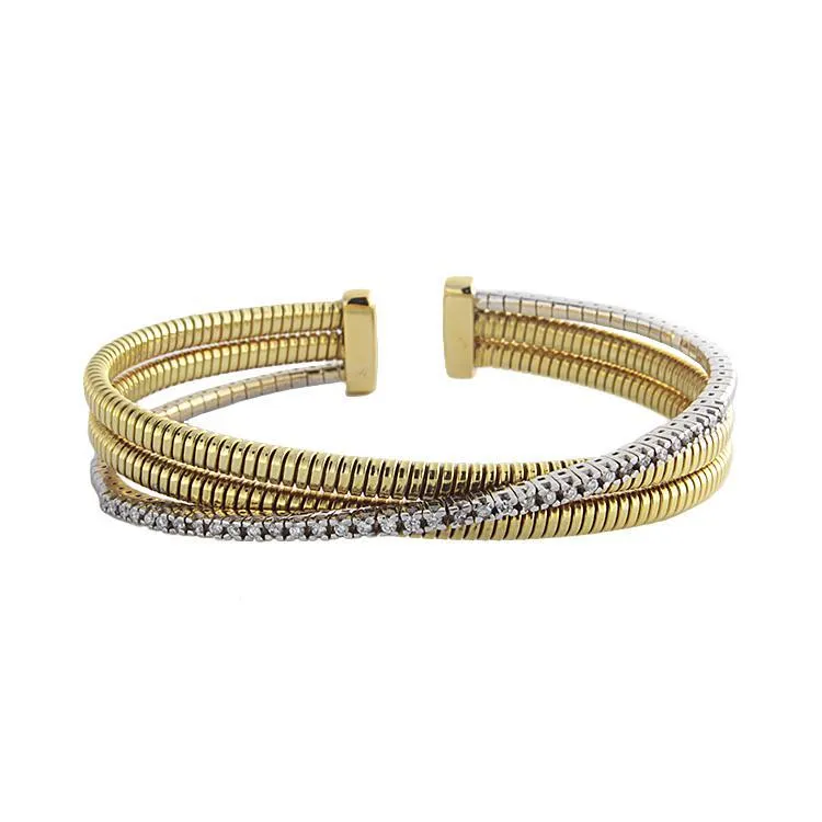 18k Yellow Gold Diamond Cuff Bracelet