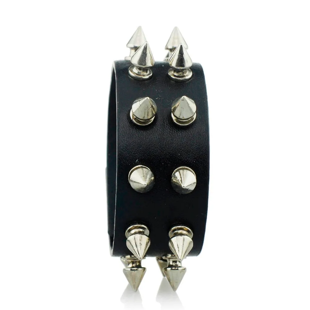 1977 Punk Rock Cone Studded Cuff Bracelet