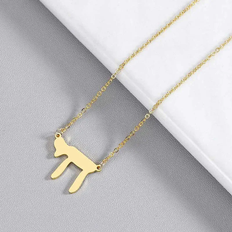1pc Israel Hebrew Chai Pendant Necklace For Women Jewish Life Letter Charm Chokers Religious Jewelry