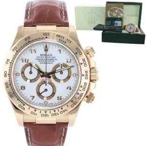 2008 PAPERS Rolex Daytona White Dial 116518 18k Yellow Gold Leather Watch Box