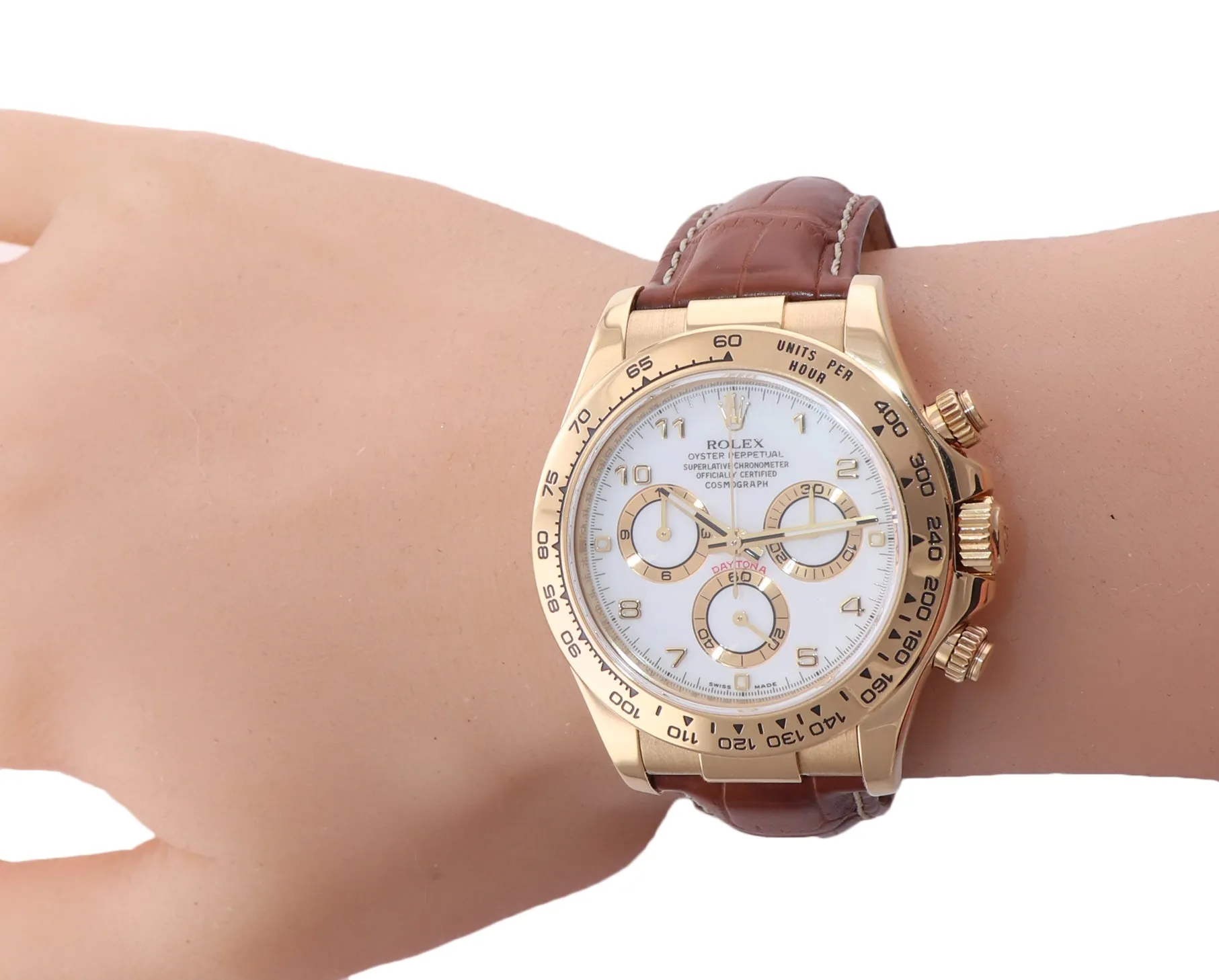 2008 PAPERS Rolex Daytona White Dial 116518 18k Yellow Gold Leather Watch Box