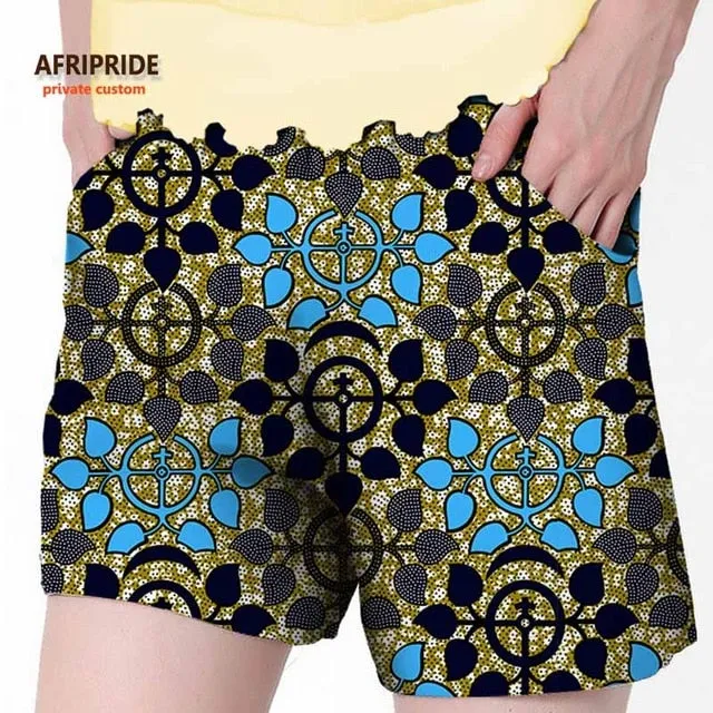 2019 African summer beach shorts for women ankara fabric dashiki print pants AFRIPRIDE private custom pure cotton print A722106