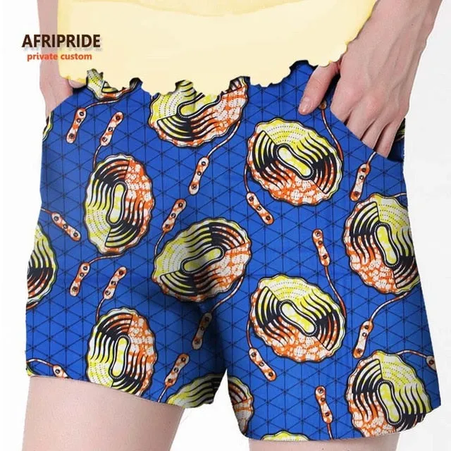 2019 African summer beach shorts for women ankara fabric dashiki print pants AFRIPRIDE private custom pure cotton print A722106