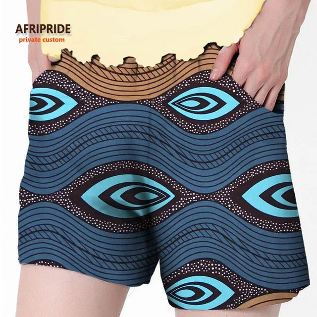 2019 African summer beach shorts for women ankara fabric dashiki print pants AFRIPRIDE private custom pure cotton print A722106