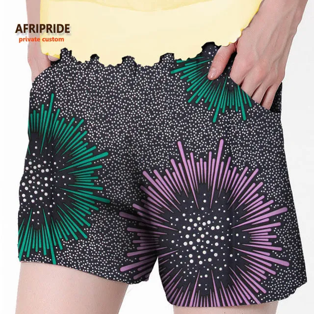 2019 African summer beach shorts for women ankara fabric dashiki print pants AFRIPRIDE private custom pure cotton print A722106