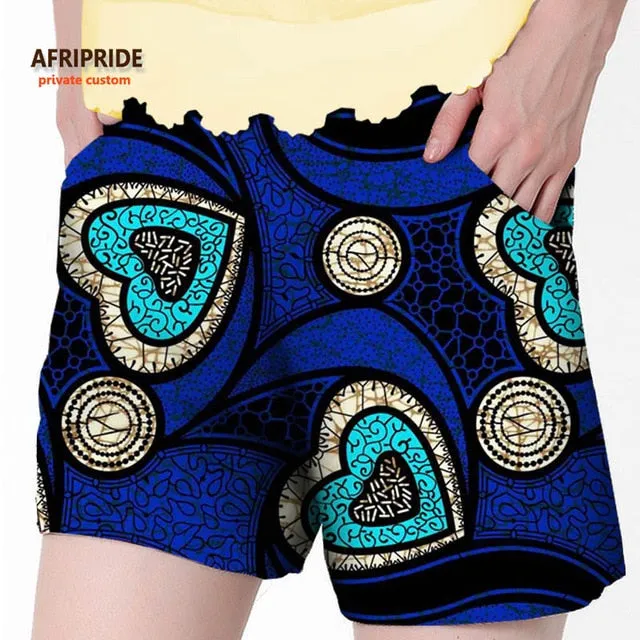 2019 African summer beach shorts for women ankara fabric dashiki print pants AFRIPRIDE private custom pure cotton print A722106