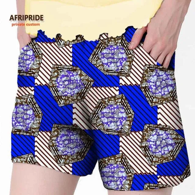 2019 African summer beach shorts for women ankara fabric dashiki print pants AFRIPRIDE private custom pure cotton print A722106