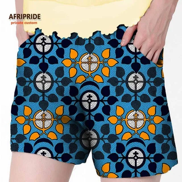 2019 African summer beach shorts for women ankara fabric dashiki print pants AFRIPRIDE private custom pure cotton print A722106