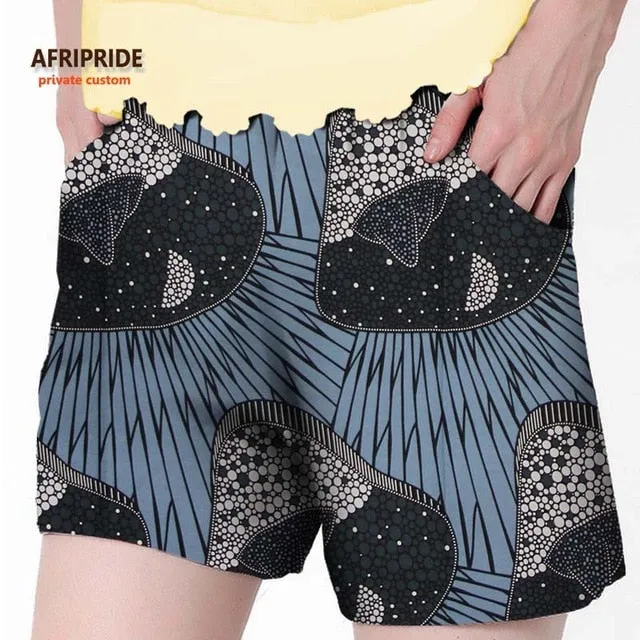 2019 African summer beach shorts for women ankara fabric dashiki print pants AFRIPRIDE private custom pure cotton print A722106
