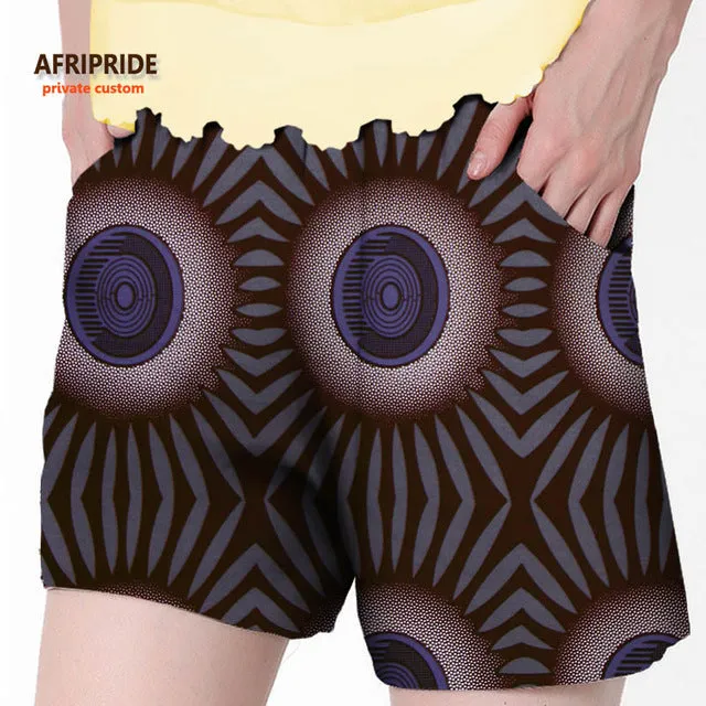 2019 African summer beach shorts for women ankara fabric dashiki print pants AFRIPRIDE private custom pure cotton print A722106