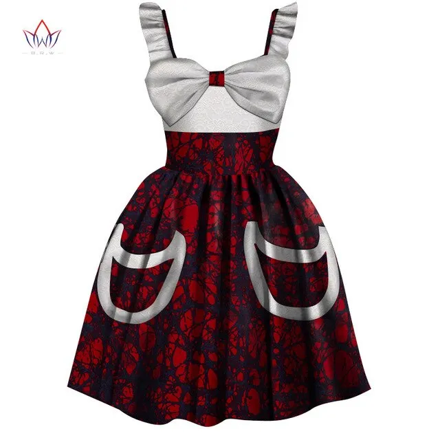 2019 African Women Clothing kids dashiki Traditional cotton Dresses Matching Africa Print dresses Children Summer BRW WYT306