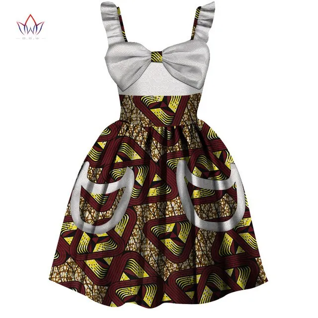 2019 African Women Clothing kids dashiki Traditional cotton Dresses Matching Africa Print dresses Children Summer BRW WYT306