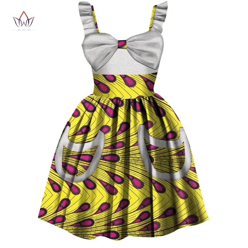 2019 African Women Clothing kids dashiki Traditional cotton Dresses Matching Africa Print dresses Children Summer BRW WYT306
