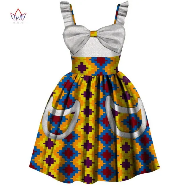 2019 African Women Clothing kids dashiki Traditional cotton Dresses Matching Africa Print dresses Children Summer BRW WYT306