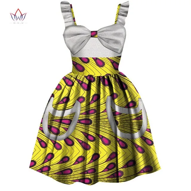 2019 African Women Clothing kids dashiki Traditional cotton Dresses Matching Africa Print dresses Children Summer BRW WYT306