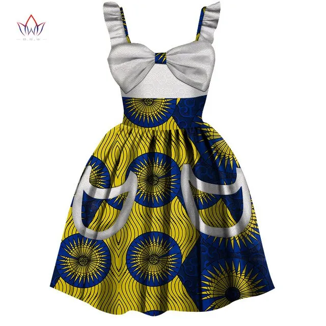 2019 African Women Clothing kids dashiki Traditional cotton Dresses Matching Africa Print dresses Children Summer BRW WYT306