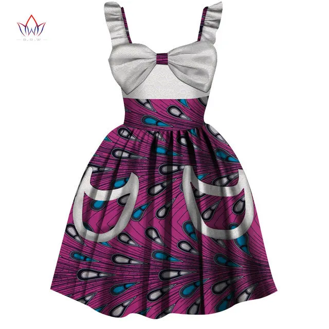 2019 African Women Clothing kids dashiki Traditional cotton Dresses Matching Africa Print dresses Children Summer BRW WYT306