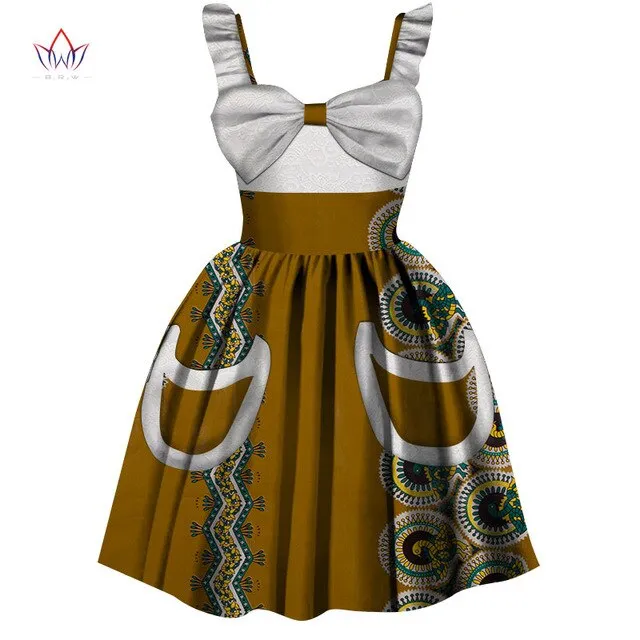 2019 African Women Clothing kids dashiki Traditional cotton Dresses Matching Africa Print dresses Children Summer BRW WYT306