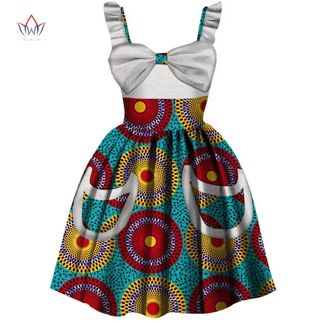 2019 African Women Clothing kids dashiki Traditional cotton Dresses Matching Africa Print dresses Children Summer BRW WYT306