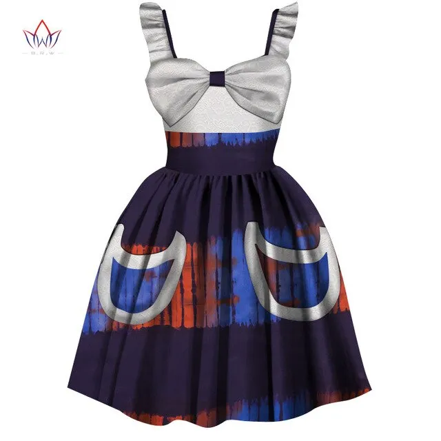 2019 African Women Clothing kids dashiki Traditional cotton Dresses Matching Africa Print dresses Children Summer BRW WYT306