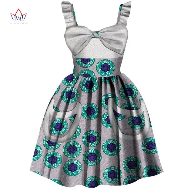 2019 African Women Clothing kids dashiki Traditional cotton Dresses Matching Africa Print dresses Children Summer BRW WYT306