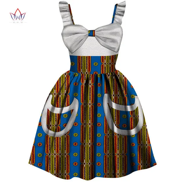 2019 African Women Clothing kids dashiki Traditional cotton Dresses Matching Africa Print dresses Children Summer BRW WYT306
