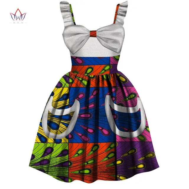 2019 African Women Clothing kids dashiki Traditional cotton Dresses Matching Africa Print dresses Children Summer BRW WYT306