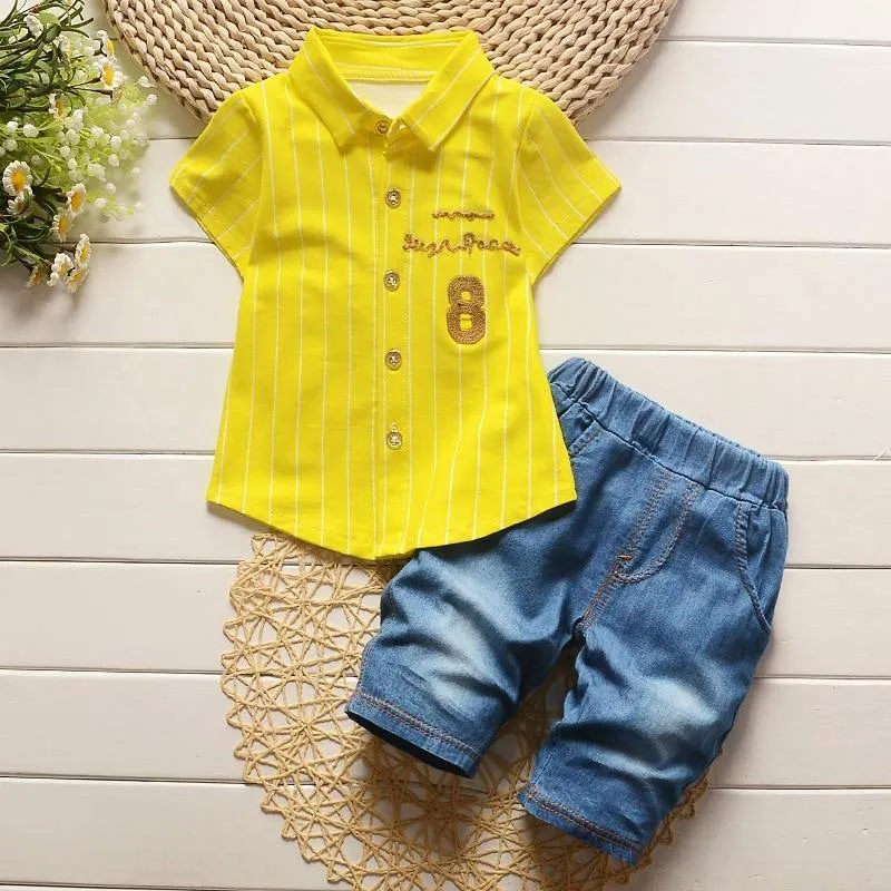 2Pcs Cotton Summer Clothing Sets Stripe