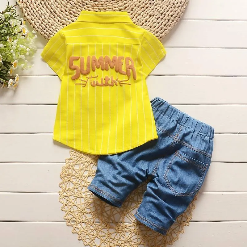 2Pcs Cotton Summer Clothing Sets Stripe
