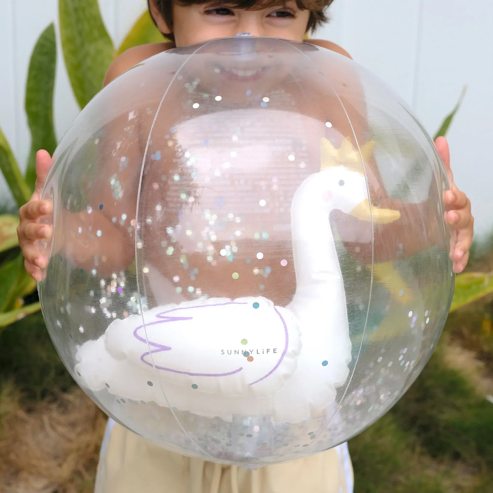 3D INFLATABLE BEACH BALL PRINCESS SWAN