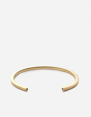 3mm Arbor Cuff, Gold Vermeil/Emerald