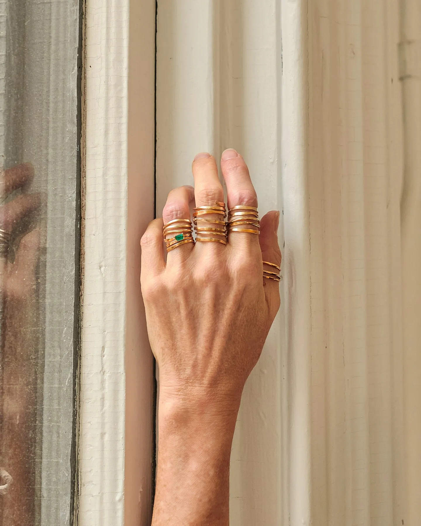6 Spiral Hammered Gold Filled Ring