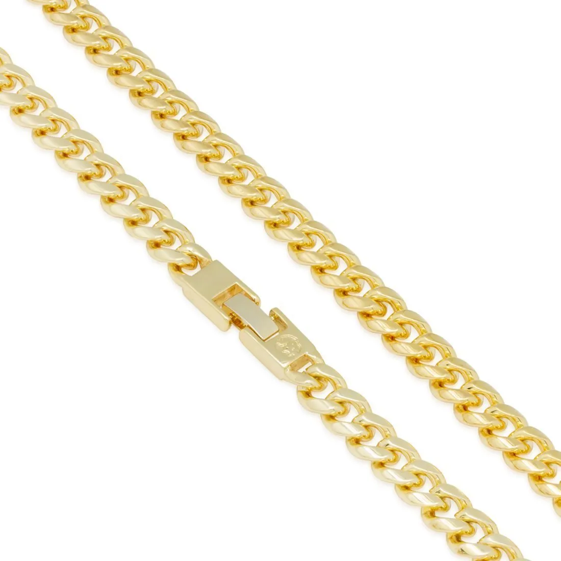 8mm Miami Cuban Link Chain Choker Set