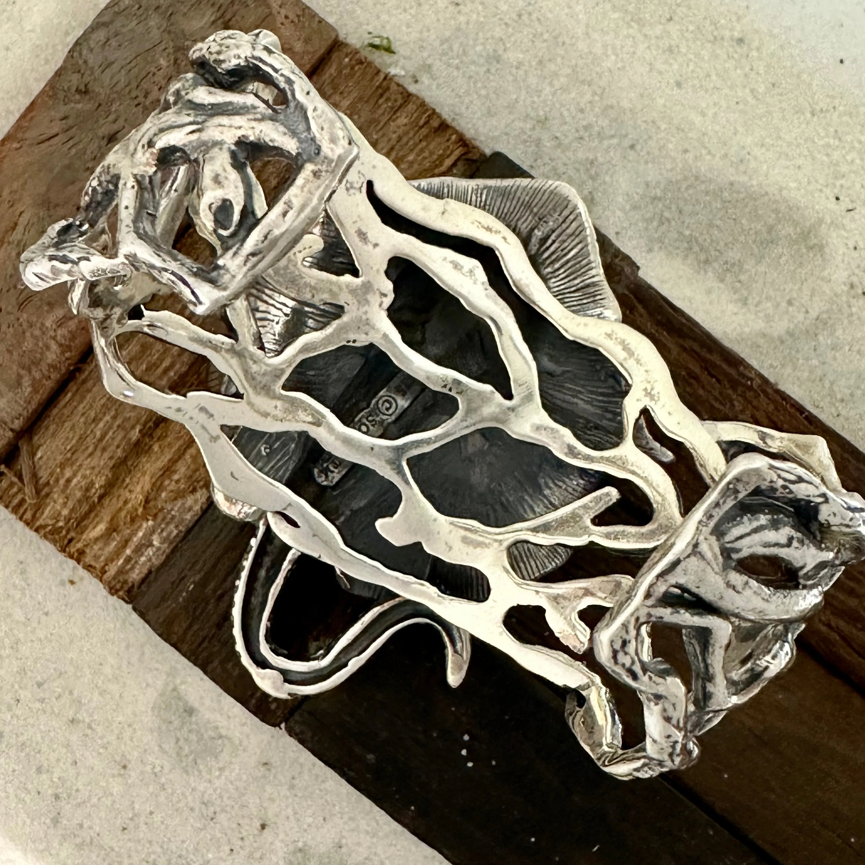 925 Sterling Silver Sting Ray Cuff Bracelet