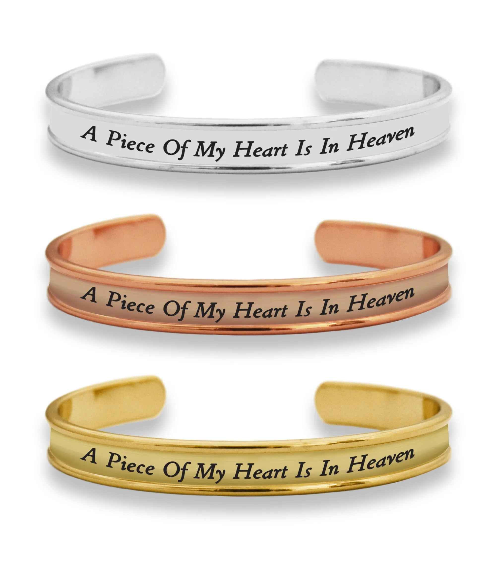 A Piece Of My Heart Is In Heaven Cuff Bracelet